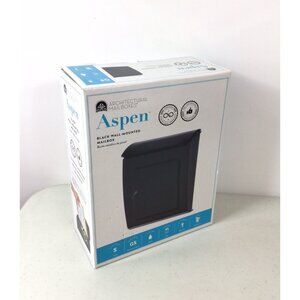 Aspen Mailbox Black Metal Wall Mount New